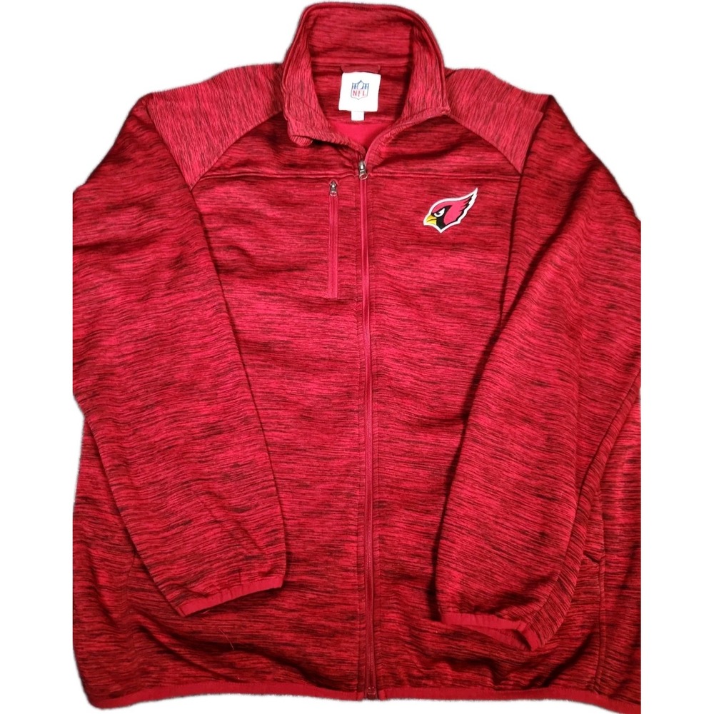 NFL Team Apparel Arizona Cardinals Jacket Mens XXL Red Space Dye Fleece Zip